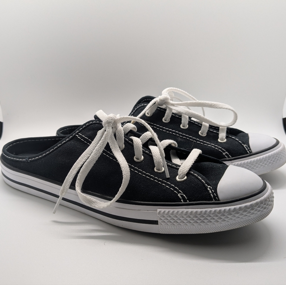 Converse Black and White Mule Sneakers with Canvas Upper